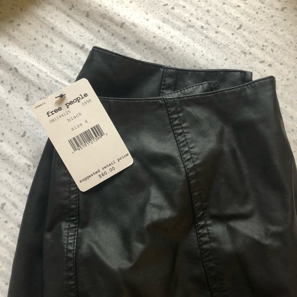 free people black ‘leather’ mini skirt - Picture 4 of 4